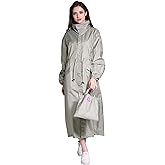 Freesmily Women's Stylish Long Raincoat with Hood and Multi Color Pattern