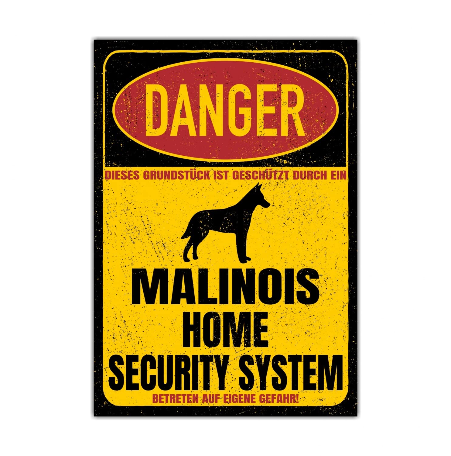 Malinois Belgian Mali Sign Danger Security System Door Sign Dog Sign Warning Sign Dog