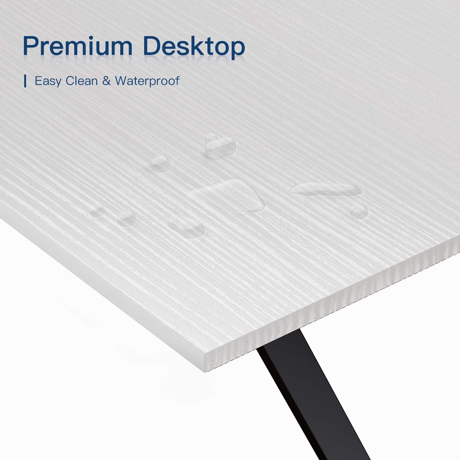 L Shaped Desk Home Office Desk with Round Corner Computer Desk with Large Monitor Stand Desk Workstation,White: Kitchen & Dining