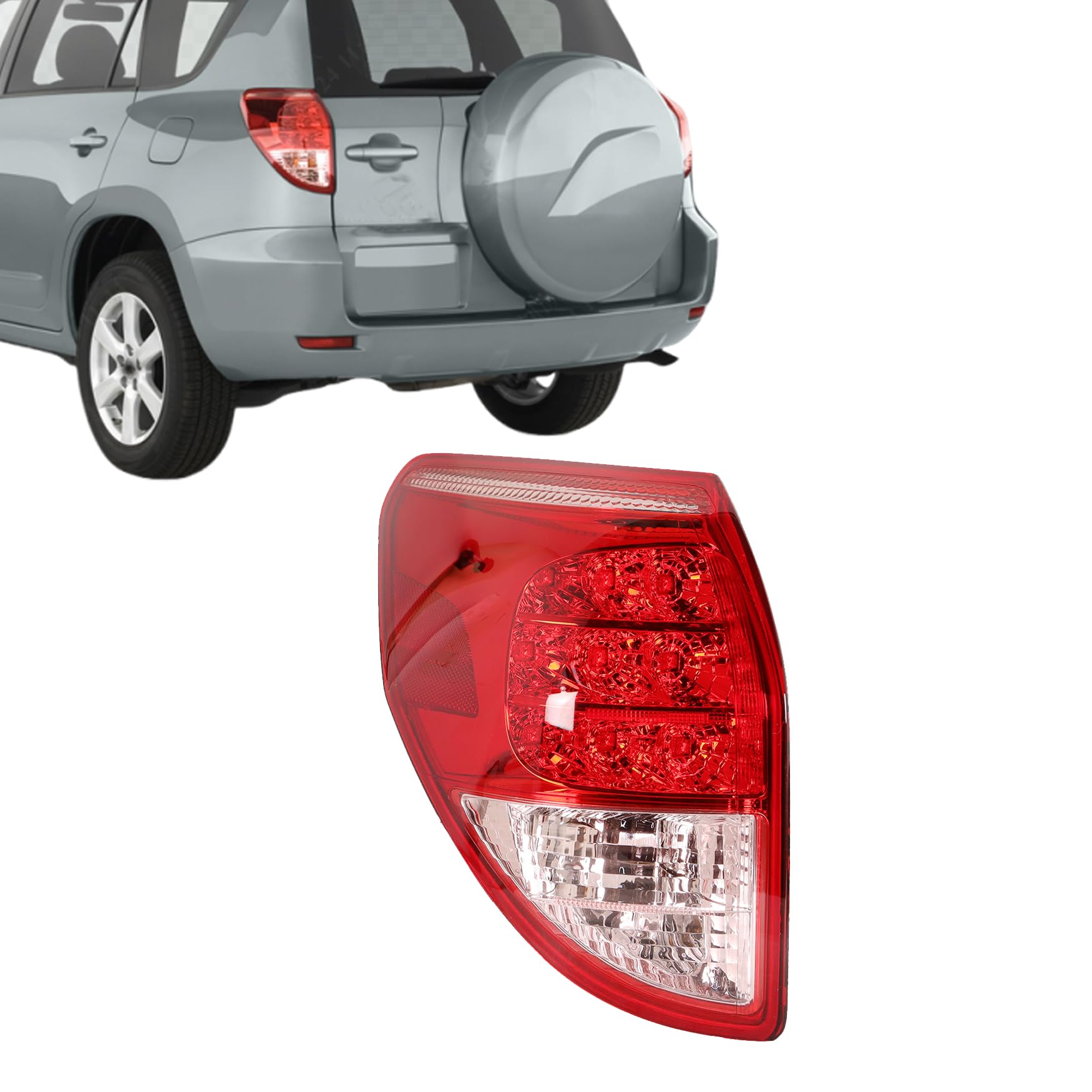Photo 1 of WFLNHB Left Side Tail Light Assembly Replacement for Toyota RAV4 2006 2007 2008 Driver Side Rear Tail Light Lamp 8156142100 TO2818127