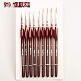 Rock Ninja Detail Paint Brush Set 9pcs Fine Detail Nylon Brushes Red view 6
