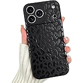 OOK Magnetic for iPhone 17 Pro Max Case, Silicone Black Leopard Cute Pattern, Compatible with MagSafe Cheetah Print Camera Protection Shockproof Slim Phone Case for 6.9inch, Black