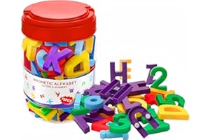 Kiveed 78 PCS Magnetic Letters and Numbers Toy Set Colorful Alphabet Letters Learning Kit for Toddlers Educational ABC 123 Fridge Magnets Construction Toys Incorporating Magnets