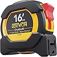 LEXIVON 16Ft/5m DuaLock Tape Measure | 1-Inch Wide Blade with Nylon Coating, Matte Finish White & Yellow Dual Sided Rule Prin