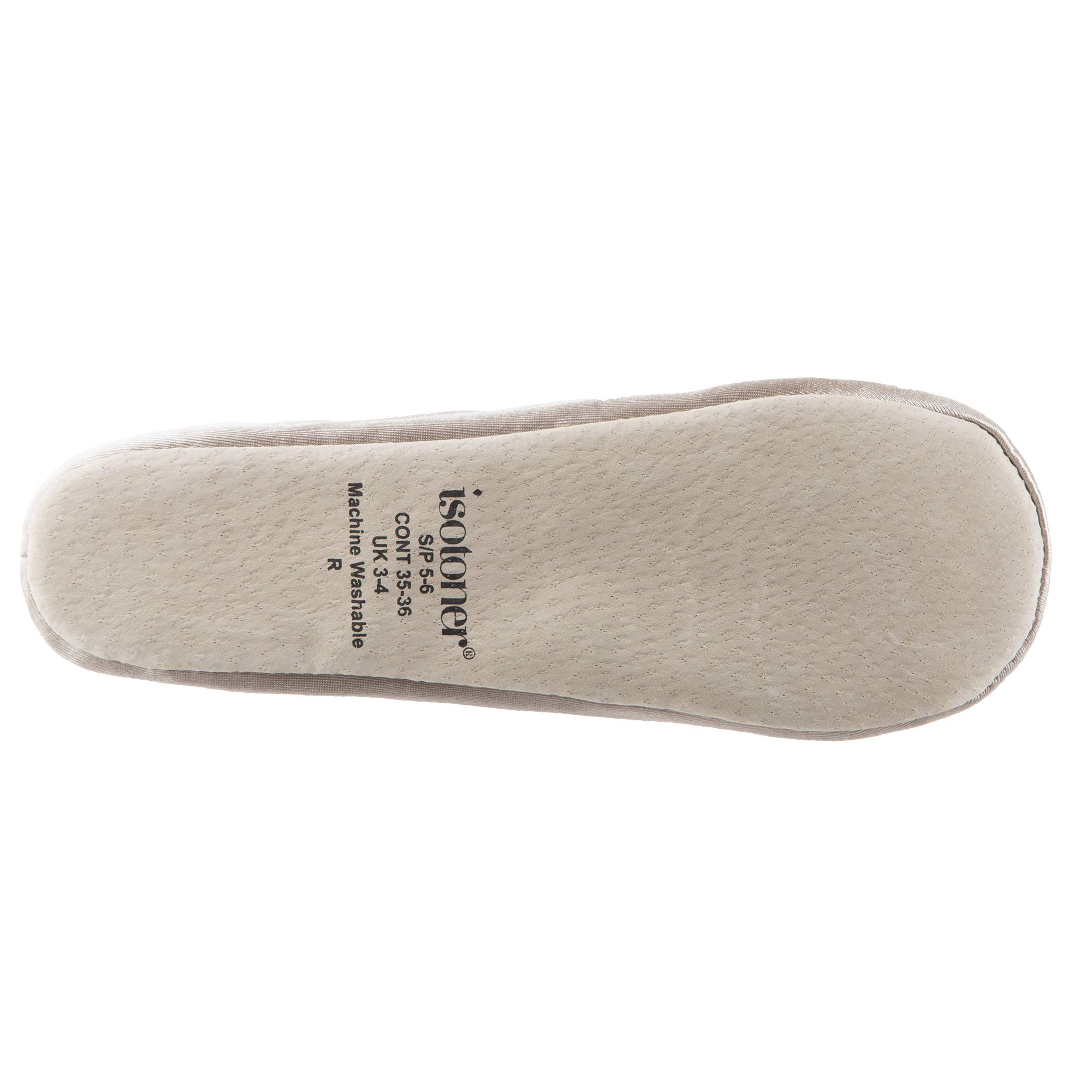 isotoner Ballerina Slippers for Women – Soft Satin House Shoes with Bow and Suede Sole – Classic Comfy Travel and… - Image 3