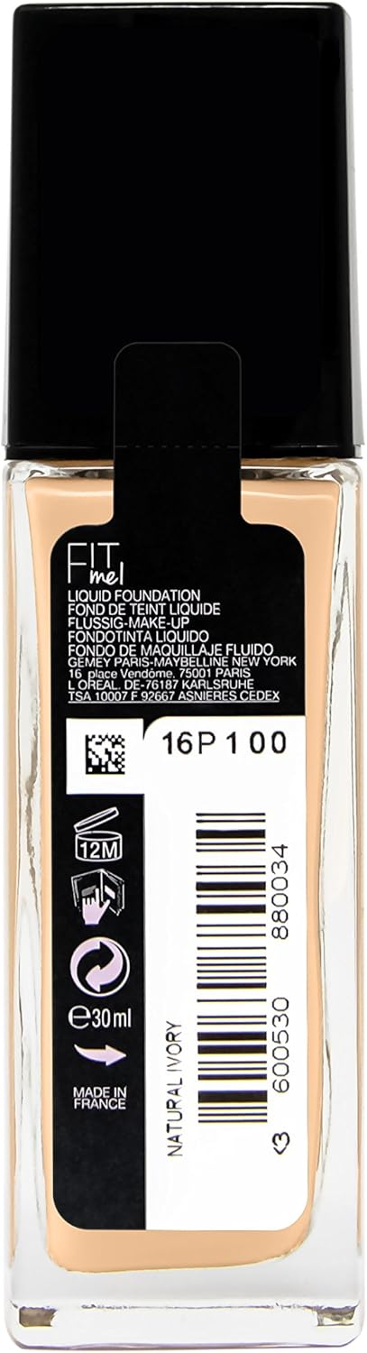 Maybelline New York Fit Me! Make-Up, Foundation with SPF18, for Flawless Skin All Skin Types, No. 118 Light Beige, 30 ml - Image 3