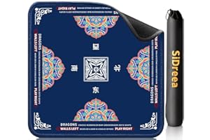 SIDREEA Mahjong Mat, 32.4×32.4 Inch Noise Reduction Anti-Slip Mahjong Mat for Table, Mahjong Table Mat for Poker, Card, Board Games Table Mat, Tile Games, Dominoes(Blue)