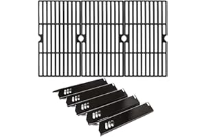 Hisencn Grill Parts for DynaGlo DGF510SBP DGF510SSP, DGF510SSP-D, Heat Plate and Cooking Grid for Backyard BY13-101-001-13, GBC1460W, GBC1461W, GBC1462W, GBC1059WB, BH13-101-099-01, BH14-101-099-01