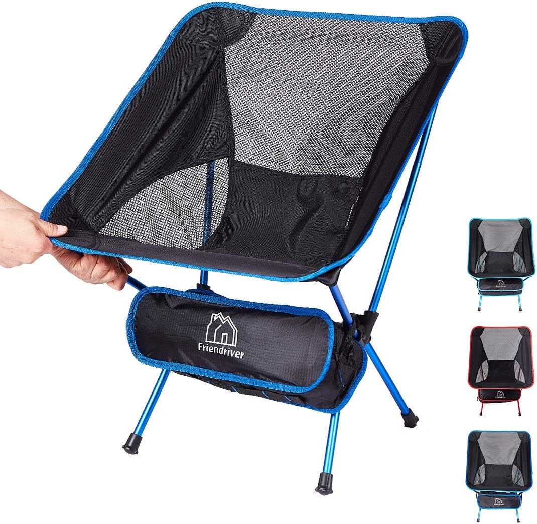 Friendriver Portable Folding Camping Chair, Compact and Lightweight Outdoor Chair, Suitable for Outdoor Activities, Hiking, Camping, Picnic, Folding Chair with Portable Storage Bag: Kitchen & Dining