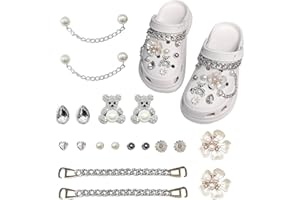 18 Pcs Shoe Charms, Silver for Croc Charms, Clog Decoration Cartoon Anime Shoe Accessories, for Teens Boys Girls Men Women Pa