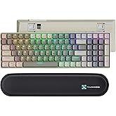 Wireless Mechanical Keyboard, 100-Key 96% Layout Gaming Keyboard with Wrist Rest, Hot-Swappable Silent Linear Switches, Tri-Mode BT/2.4G/USB-C, LED Backlit, 3000mAh Battery for Windows and Mac