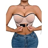 SweatyRocks Women's Front Closure Strapless Bra Push Up Underwire Bandeau Bras