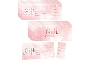 YHNTGB 135pcs Blank Gift Certificates Cards for Business Spa Salon Wedding Bridal Customer Client Paper Voucher Coupon