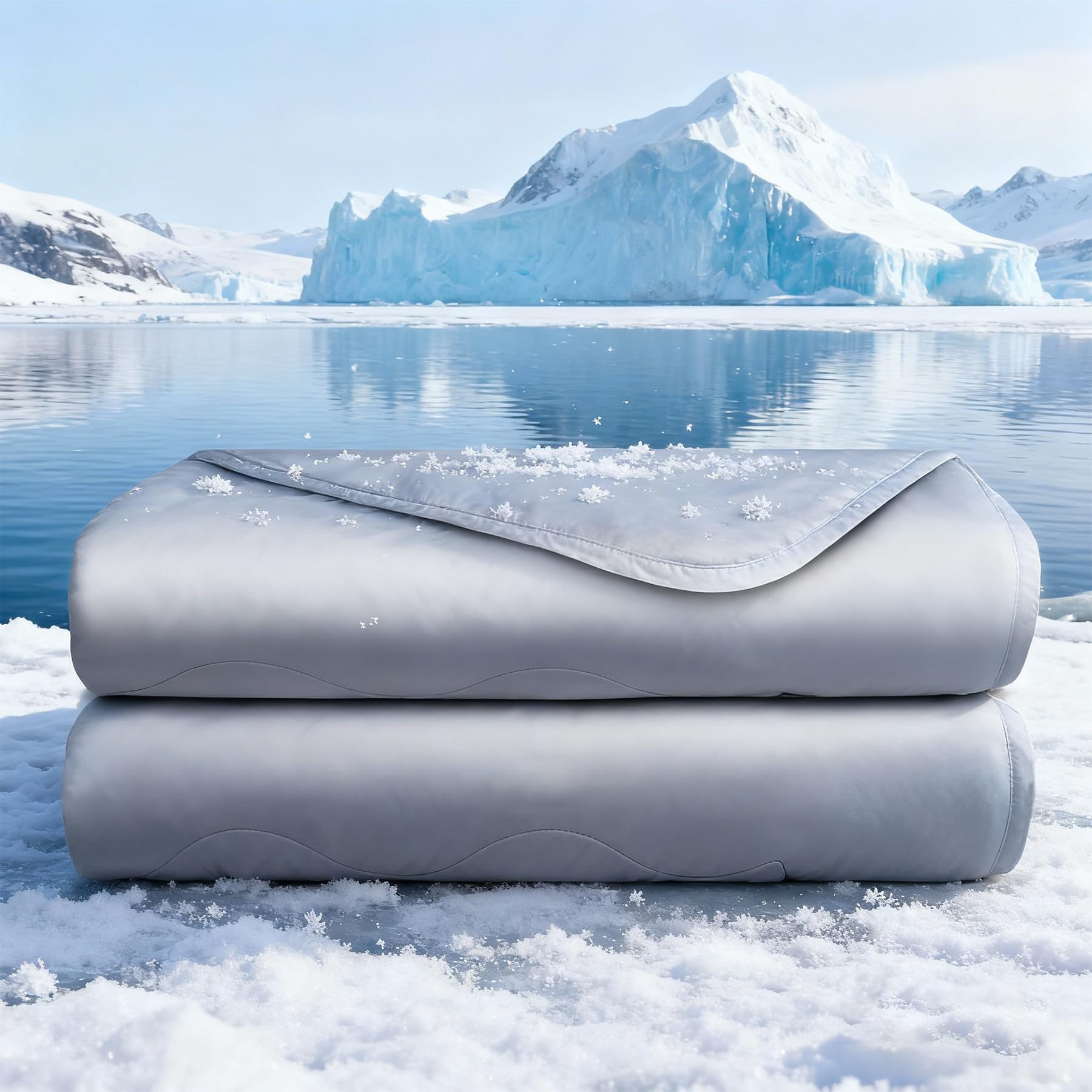 Photo 1 of Cooling Comforter Full Size, Soft & Breathable Lightweight Blanket for Hot Sleepers, All-Season Cooling Comforter for Night Sweats (79"x90", Gray)