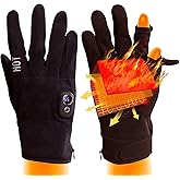 OBEST Heated Gloves for Adults, Exposed Index Finger Gloves, Rechargeable Gloves 5V/2000mAh, 5-Speed Temperature Adjustable w