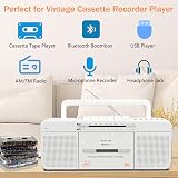 WISCENT Vintage Cassette Player Recorder Bluetooth AM FM Radio USB MP3 Converter view 2