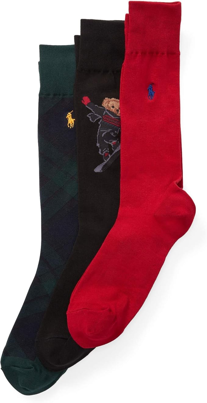 POLO RALPH LAUREN Men's Bear Sock Gift Box, Size 612