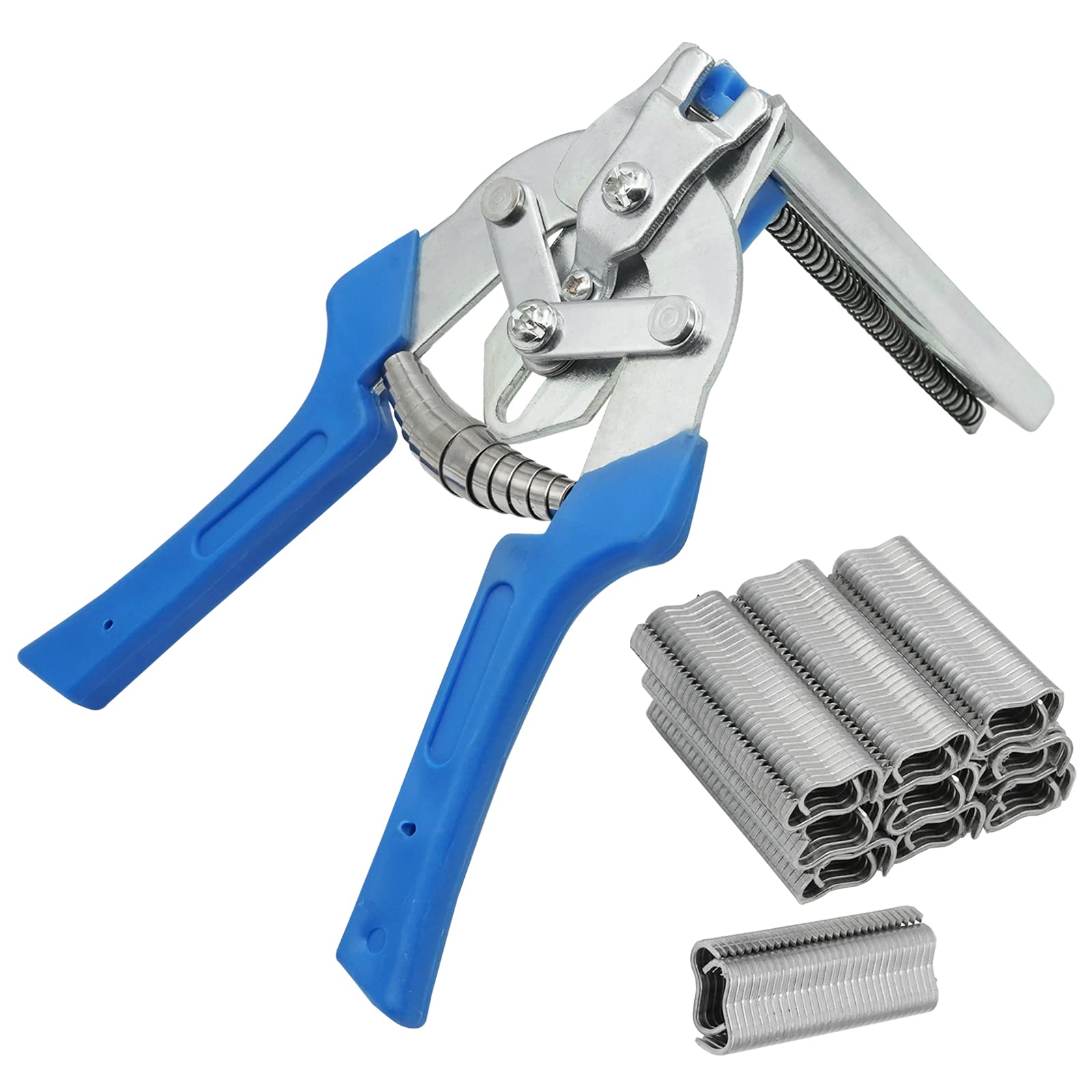 BREUAILY Wire Fixing Pliers With 600Pcs M Clips for Rabbit Cage, Chicken Net Cage, Fence Maintenance - Welding Hand Tool