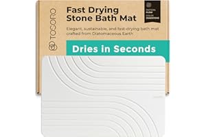 TOSORO - Stone Bath Mat, Diatomaceous Earth Non-Slip Stone Shower Mat - Quick Drying Absorbent Bath Mats for Bathroom - Elegant & Modern Design, Easy to Clean (23.5 x 15) - Sandstone