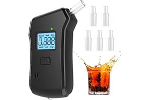 SUSURRUS Breathalyzer, Professional Portable High-Accuracy Breath Alcohol Tester with LCD Digital Display, BAC Alcohol Tester with 5 Mouthpieces for Home, Personal & Professional Use