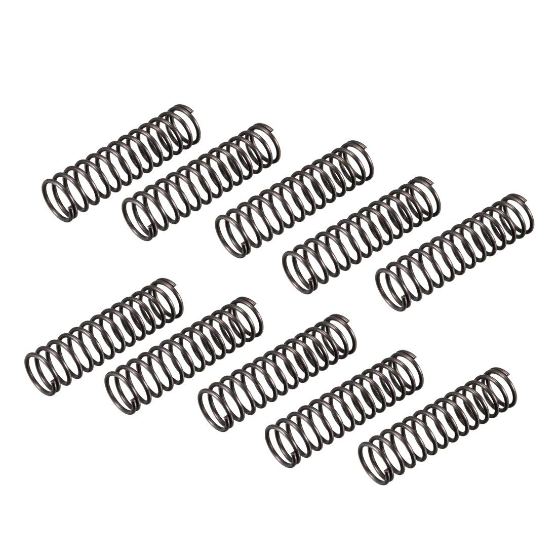 sourcingmap Compression Spring - 1.2mm Wire Dia , 12mm OD , 45mm Free Length Spring Steel Extension Spring,Black,10Pcs