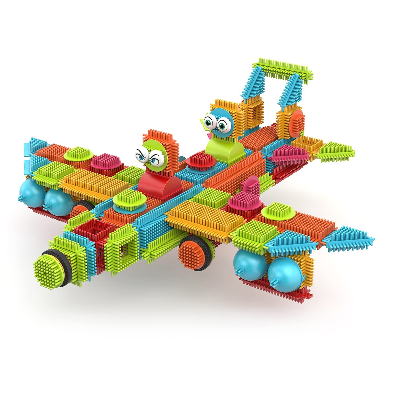Contixo 144 pcs Bristle Shape 3D STEM Building Toys, Construction Learning Stacking Educational Block, Creativity Beyond Imagination, Inspirational, Safe & Durable, Recreational Toy for Kids Ages 3-8
