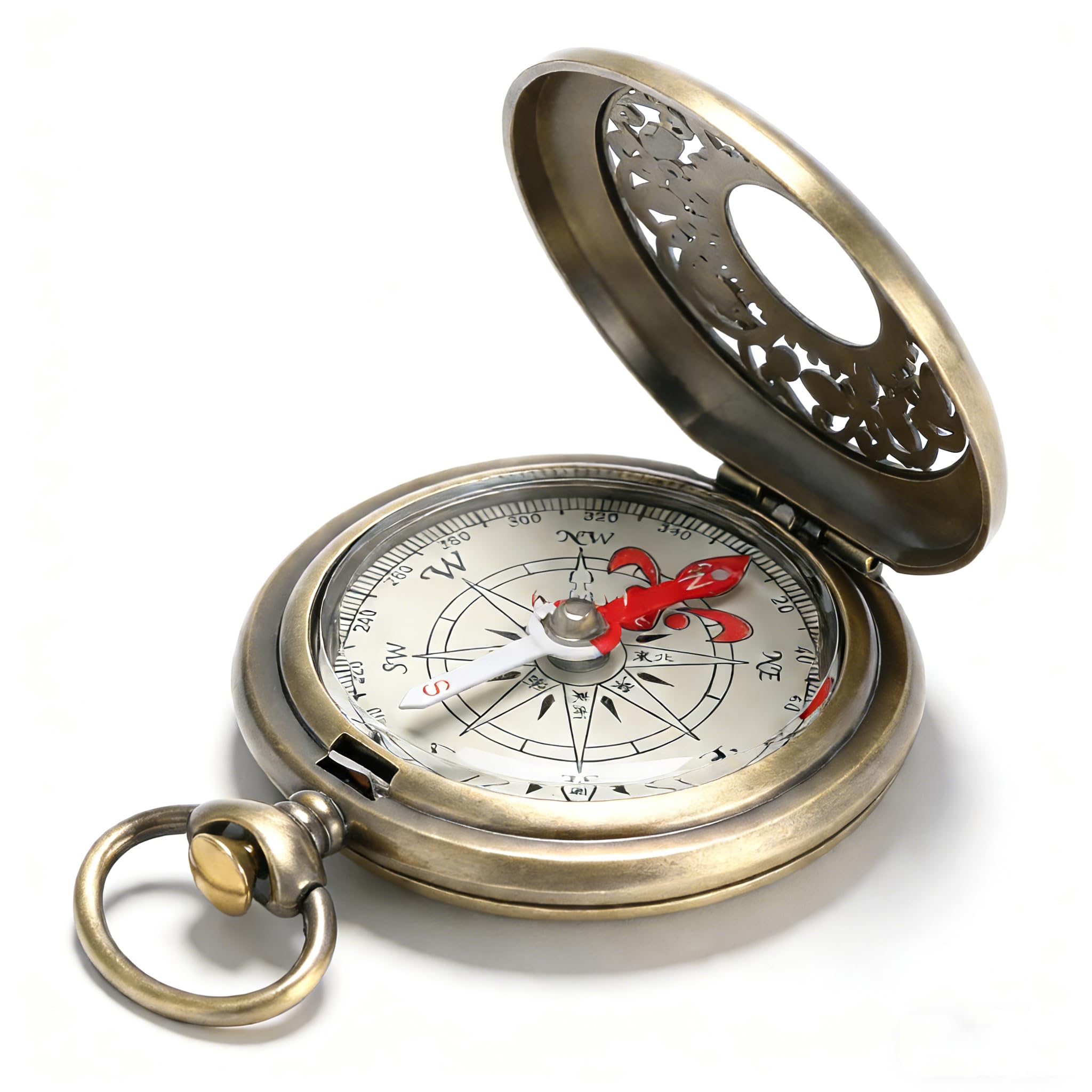 SUNGOOYUE Hiking Compass, Shockproof Waterproof Brass Hollow Camping Survival Tools for Navigation Outdoor
