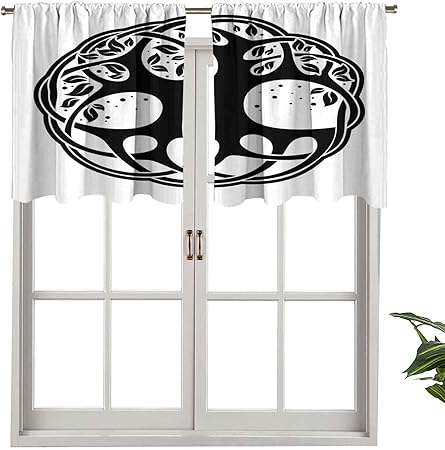 Cortinas térmicas aisladas con diseño de árbol celta de la vida