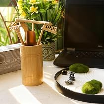 ENSO SENSORY Japanese Zen Garden Kit for Desk – 12” Bamboo Sand