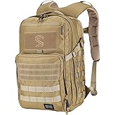 MGFLASHFORCE Molle Military Tactical Backpack for Men, 30L Daypack Army Rucksack Pack, Bug Out Bag, 15.6" Laptop Compartment (Coyote Brown)