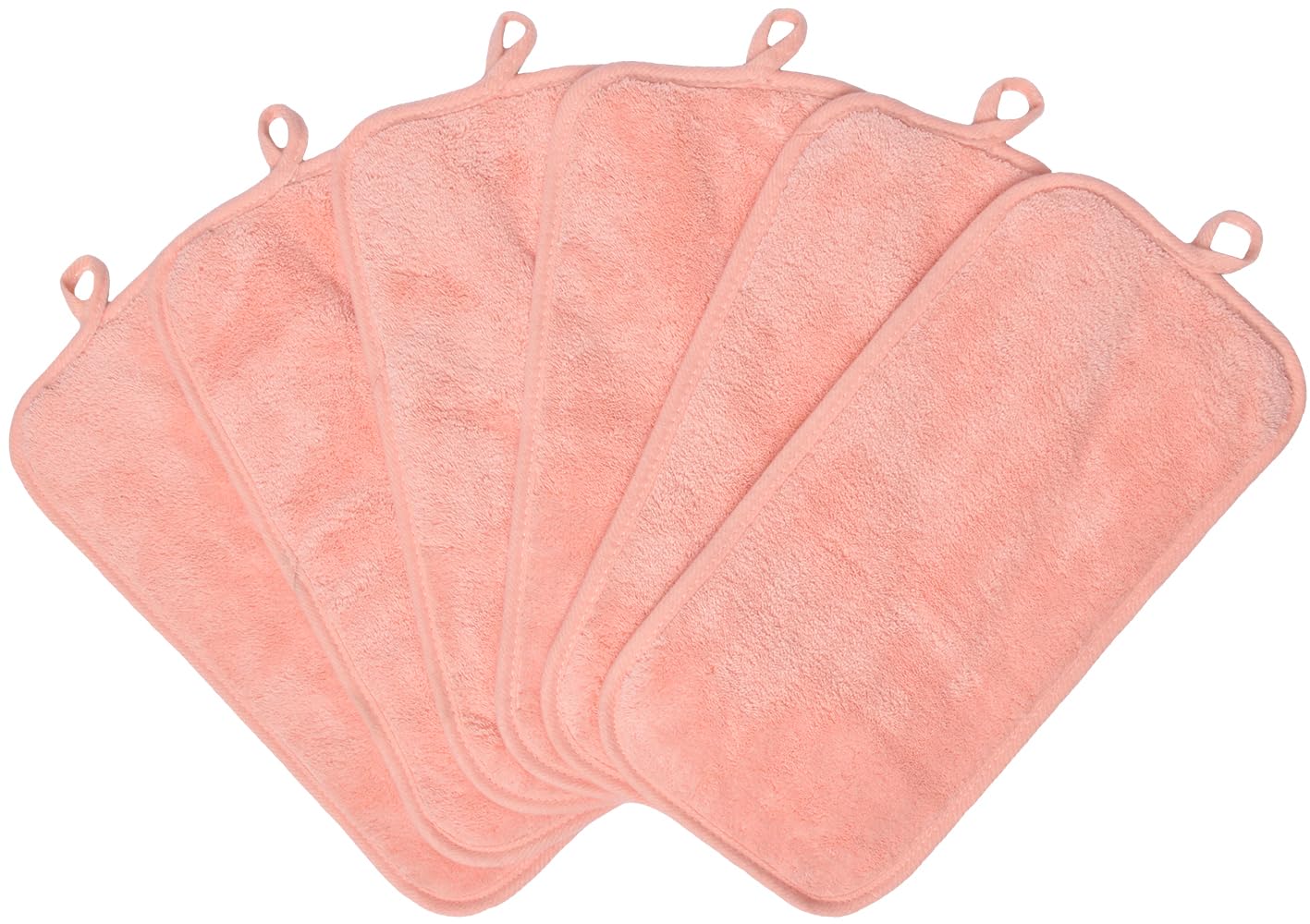 BloomSesame Makeup Remover Cloths for Face, Eye, Lips - Reusable Makeup Remover Pads Soft Microfiber Facial Cleansing Cloths 6 x 12 inch 6 Pack (Coral)
