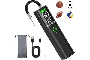 Calmara Z10 Electric Ball Pump for Sport Ball,2000mAh 15 PSI Portable Automatic Air Pump Fast Ball Inflator with 2 Needles,Precise Pressure Gauge for Basketball Football Volleyball Soccer