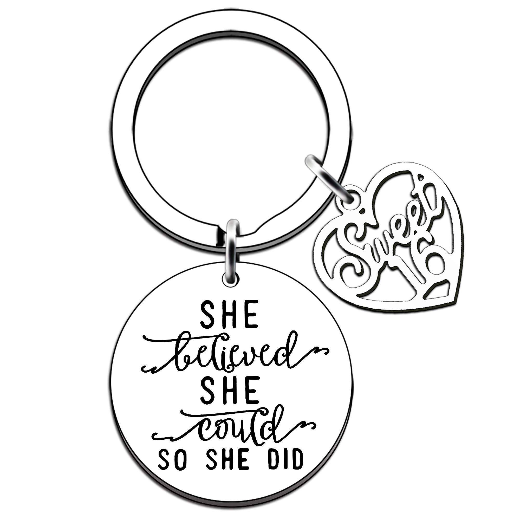 JMIMO Sweet 16th Birthday Gifts for Girls 16th Birthday Keyring