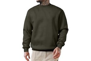 JMIERR Men's Casual Sweatshirt Long Sleeve Crewneck Pullover Shirts Basic Outdoor Loose fit Sweaters