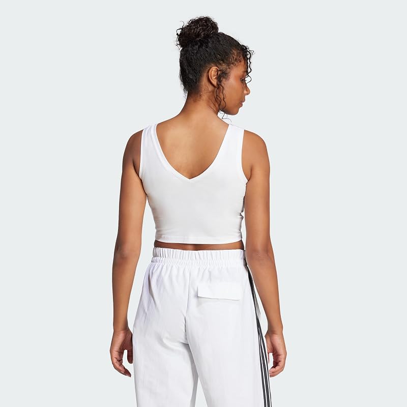Women's Essentials Pequeno Logótipo Cotton Lifestyle Shirt de Alças, Branco/Preto, S — foto 2 de 8