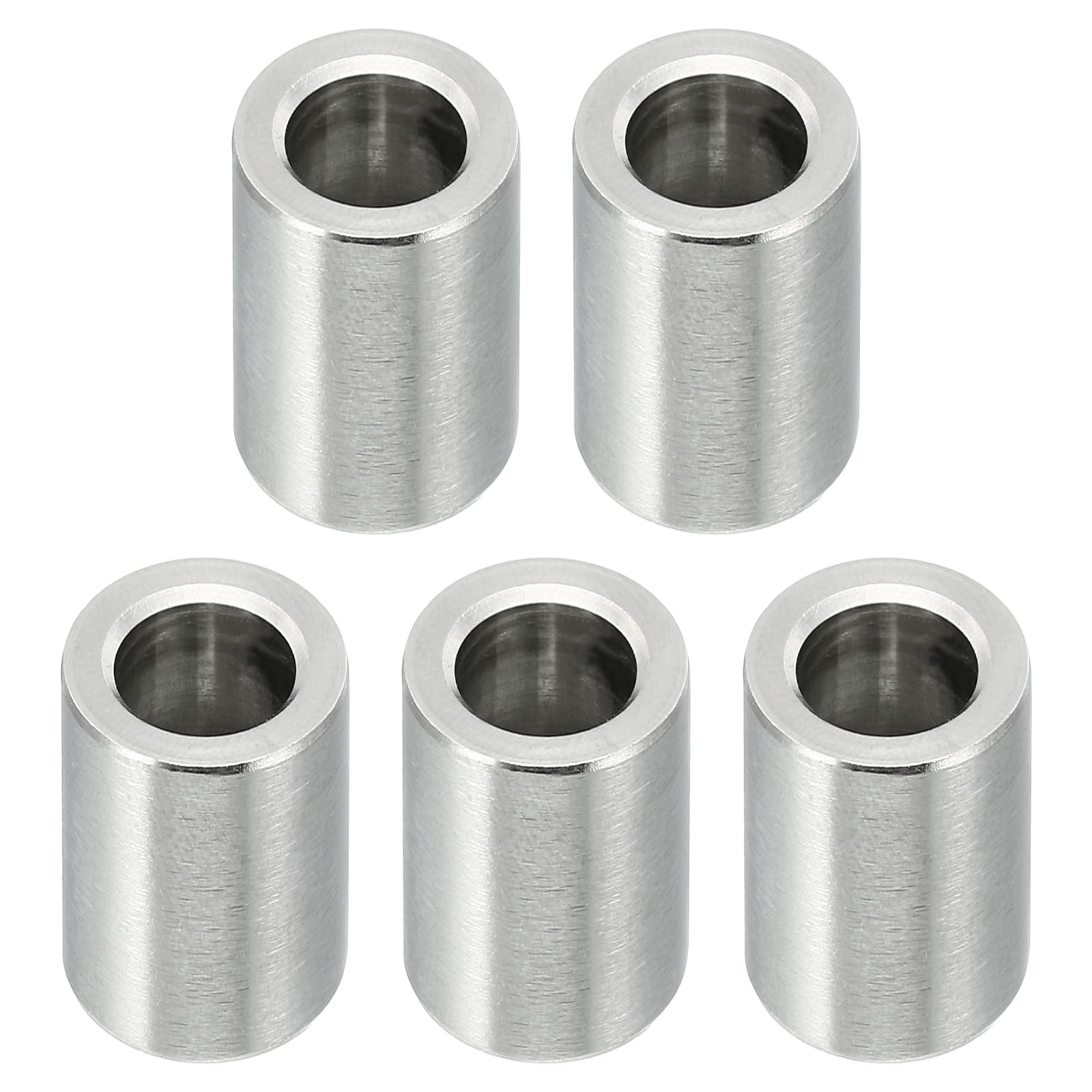 PATIKIL M10 Stainless Steel Spacers, 5 Pcs Metal Spacer Stainless Steel 10.2mm ID x 16mm OD x 20mm L Spacer Screw Standoff Round for 3/8" M10 Screw Bolts
