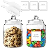 FyndraX Half Gallon Large Glass Jars with Lids, Airtight Storage Clear Containers for Cookie, Candy, Flour, Sugar, Coffee, Food Organization Canisters for Kitchen, Laundry Room and Pantry, Set of 2
