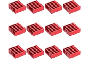PATIKIL Heatsink 14x14x6mm, 12 Pcs Aluminum Cooler Radiator Heat Sink with Thermal Blue Sticker for Raspberry Pi Chip CPU Pow