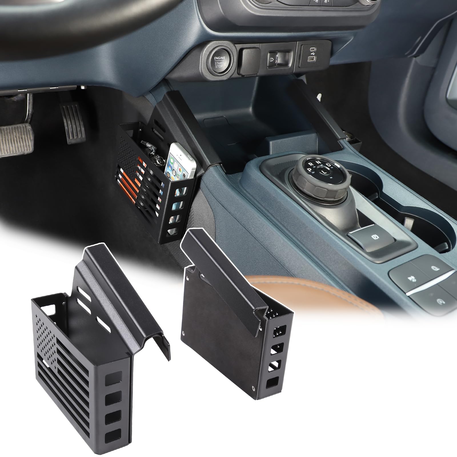 Photo 1 of Aunginsy Car Center Console Side Gear Shift Storage Box Basket Compatible with Ford Maverick 2022-2025 Car Center Console Organizer Tray Side Gear Shift Armrest Storage Box Basket Interior Accessories