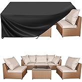 BALEINE Patio Furniture Covers, 108×82 Outdoor Furniture Cover Waterproof, Heavy Duty Oxford Patio Table Cover for Outdoor Table, Chair, Sofa, Desk (Black 108"L×82"W×28"H)