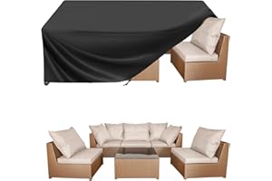 BALEINE Patio Furniture Covers, 108×82 Outdoor Furniture Cover Waterproof, Heavy Duty Oxford Patio Table Cover for Outdoor Table, Chair, Sofa, Desk (Black 108"L×82"W×28"H)