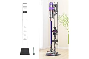 EZ SPARES Vacuum Stand,Vacuum Accessories Stable Metal Storage Bracket Holder Compatible with Dys Handheld V15 V11 V10 V8 V7 V6 Cordless Vacuum Cleaners(Black)