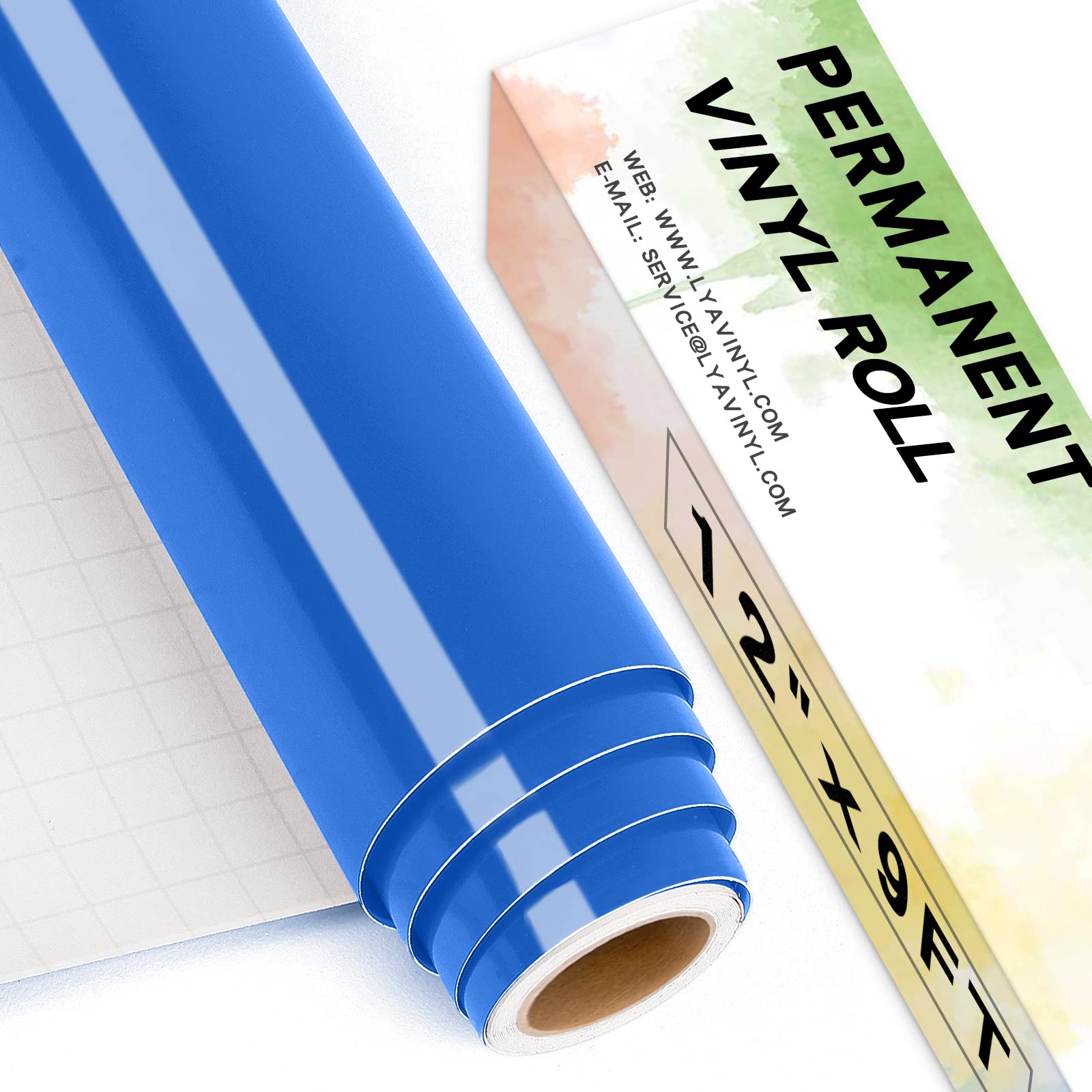 Lya Vinyl 12" x 9ft Permanent Vinyl Roll for Cricut (Blue)