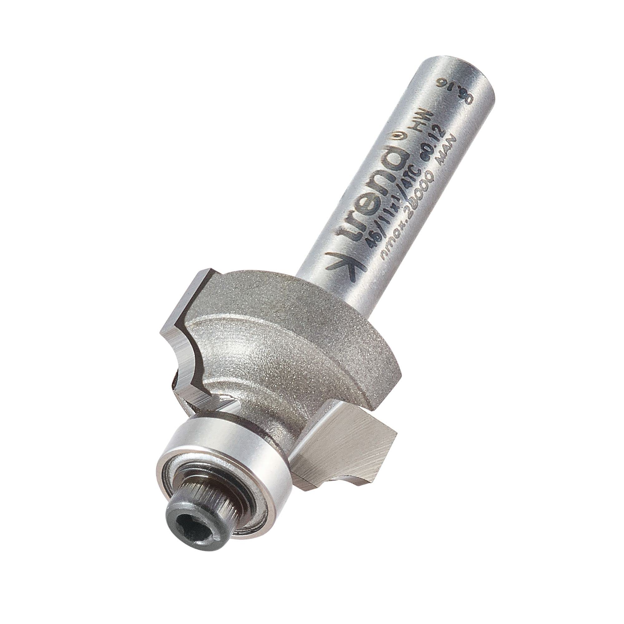Trend Professional Bearing Guided Ovolo Router Cutter, 3.2mm Radius, 1/4 Inch Shank, 19mm Cut Diameter, 9.5mm Cut Length, Two Bearings, TCT, 46/11X1/4TC โ image 1