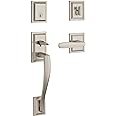 Baldwin Torrey Pines, Front Entry Handleset with Interior Lever, Featuring SmartKey Deadbolt Re-Key Technology and Microban Protection, in Satin Nickel