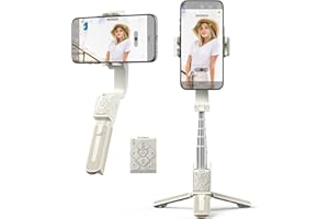 hohem iSteady Q Gimbal Stabilizer for iPhone, 1 Axis Selfie Stick Tripod with Face Tracking, 360° Rotation, 4 in 1 Portable P