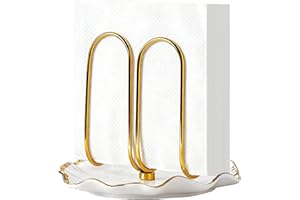 Modern Standing Napkin Holder for Table， Ceramic Gold Napkin Holders for Paper Napkins，Servilleteros para Mesas for kitchen, 