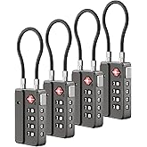 LUGGEX TSA Locks for Luggage, One-Button Reset TSA Approved Luggage Locks, Suitcase Locks, Ease of Use & Durable