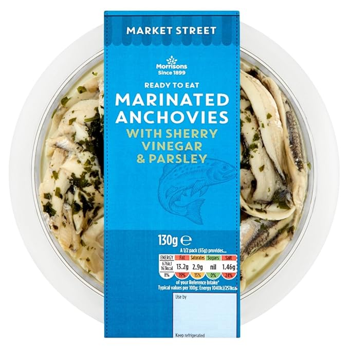 Morrisons Marinated Anchovies with Sherry Vinegar and Parsley Seasoning