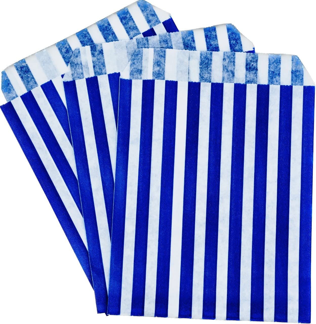 TP4U - 300 5'' x 7'' Blue Sweet Candy Striped Paper Party Bags - Suitable for Gift Shop Kids birthdays weddings Christmas Parties - Various Sizes and Quantities (300, 5'' x 7'')